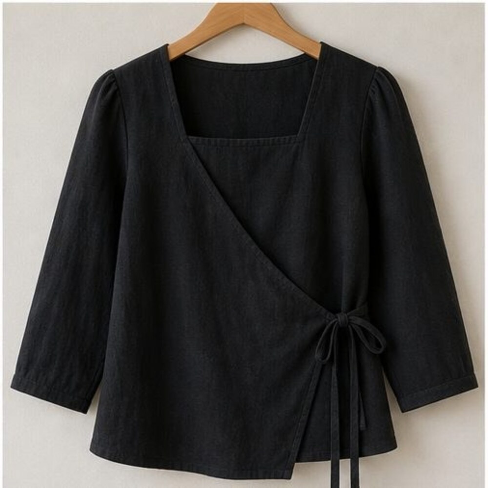 Black Ruffle Blouse